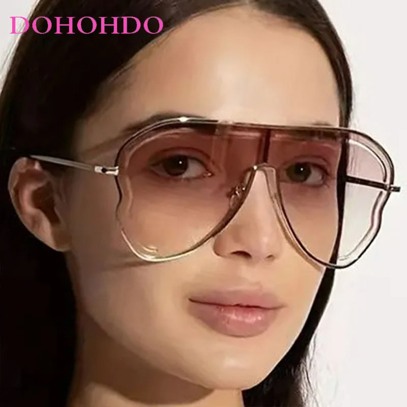 

Fashion Design Punk Oversized Hollow Out One - Piece Frame Women Sunglasses Luxury Brand Men Sunglass Drive Travel Goggles UV400