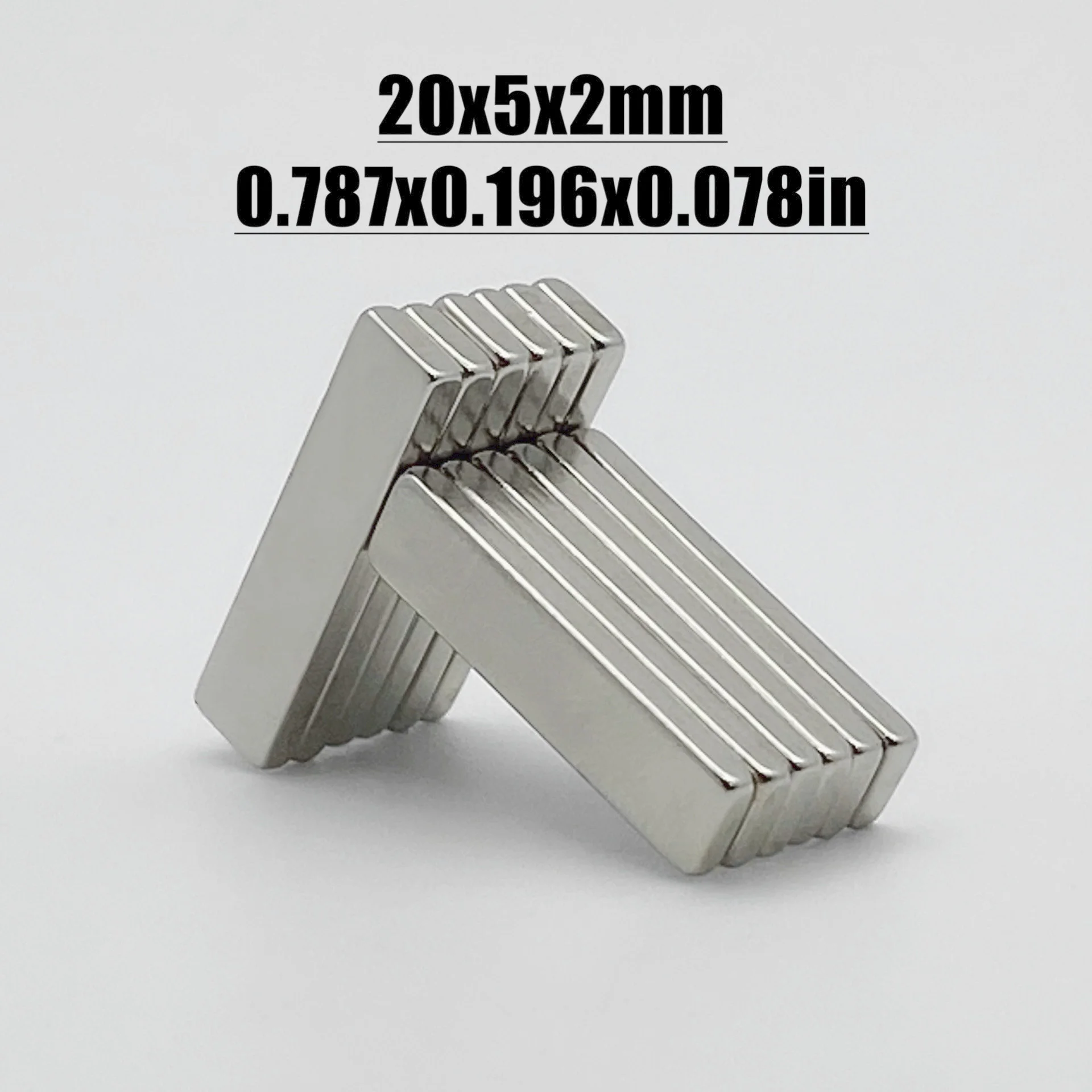 10-1000pcs 20x5x2mm Magnet Neodymium Magnet N35 NdfeB Permanent Magnetic Imanes Magnets Square Shape 20*5*2 Magnet Accessory