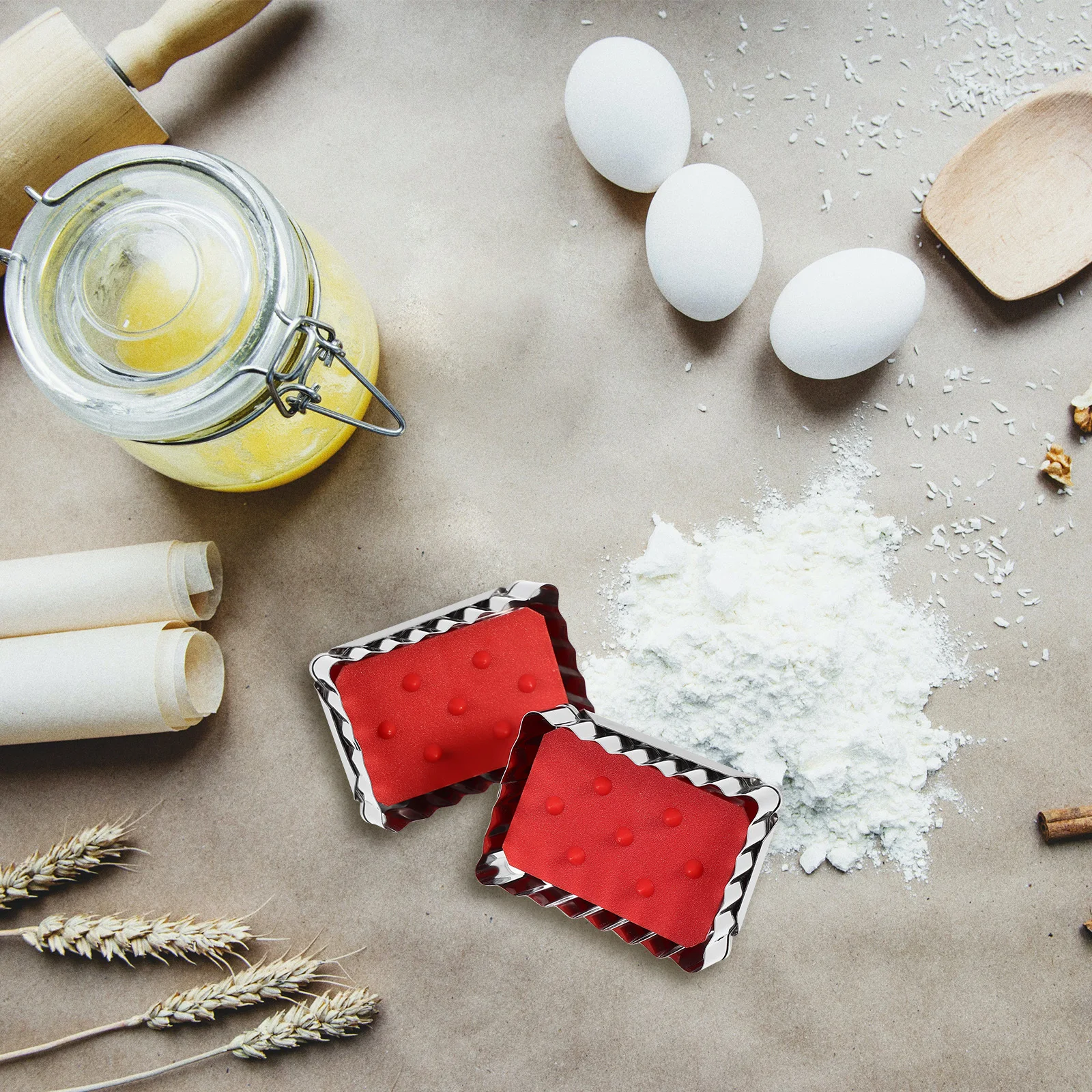 

2pcs Square Cake Molds Stainless Steel Push Type Baking Pan For Cheesecake Bread Pudding Homemade Bakery Easy Release