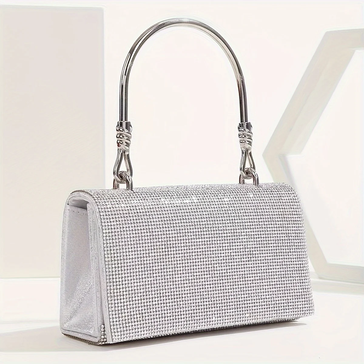 

Shiny Rhinestone Evening Bag, Elegant Bling-Bling Banquet Handbag, Women's Luxury Clutch Purse For Wedding Party Prom