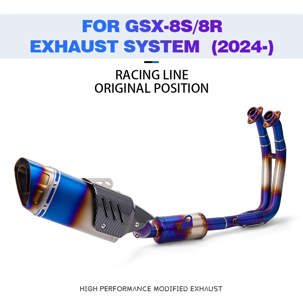

Motorcycle Exhaust Escape Full System Modify Front Link Pipe Connect Muffler Slip on For GSX8R GSX-8S GSX 8R GSX8S