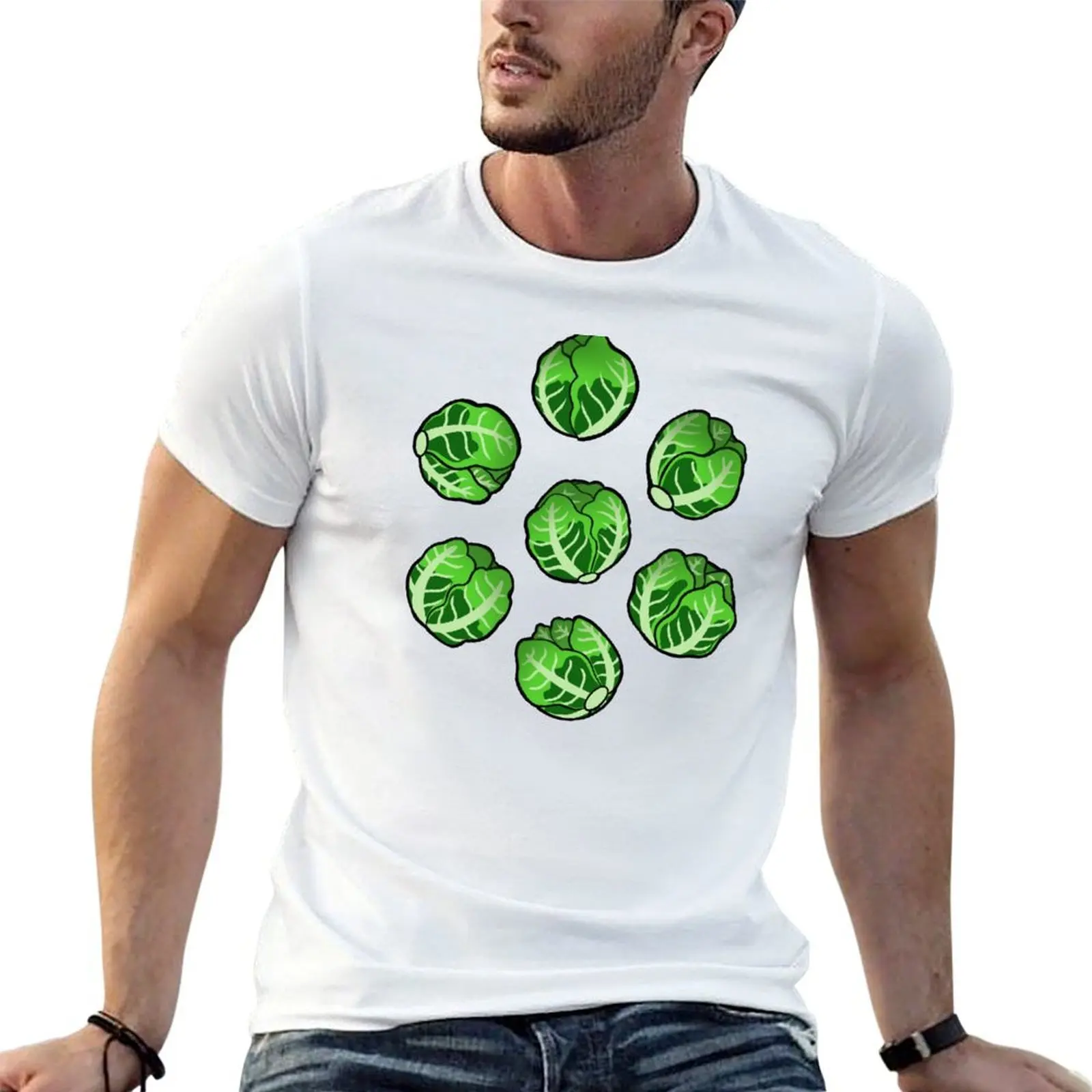 

Brussel Sprout Pattern T-Shirt t shirts for man graphic funny cotton t shirts man 100% man t shirt heavy cotton T-Shirt