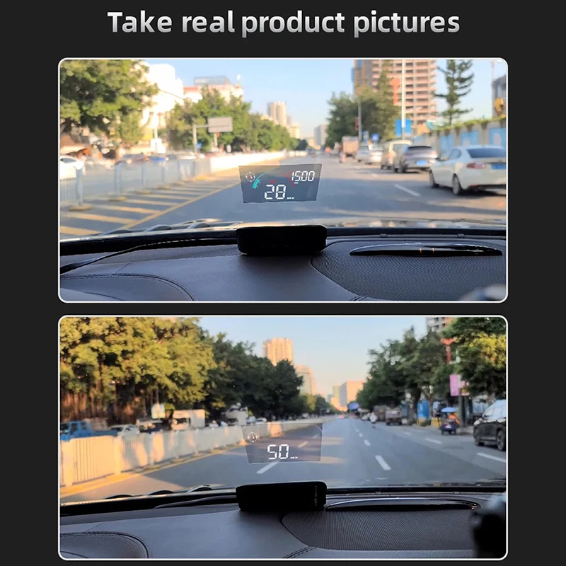 M22 Car Head Up Display HD Vehicle Speed Projector Digital Speedometer LCD Projection Car Speed Meter Windshield Clock