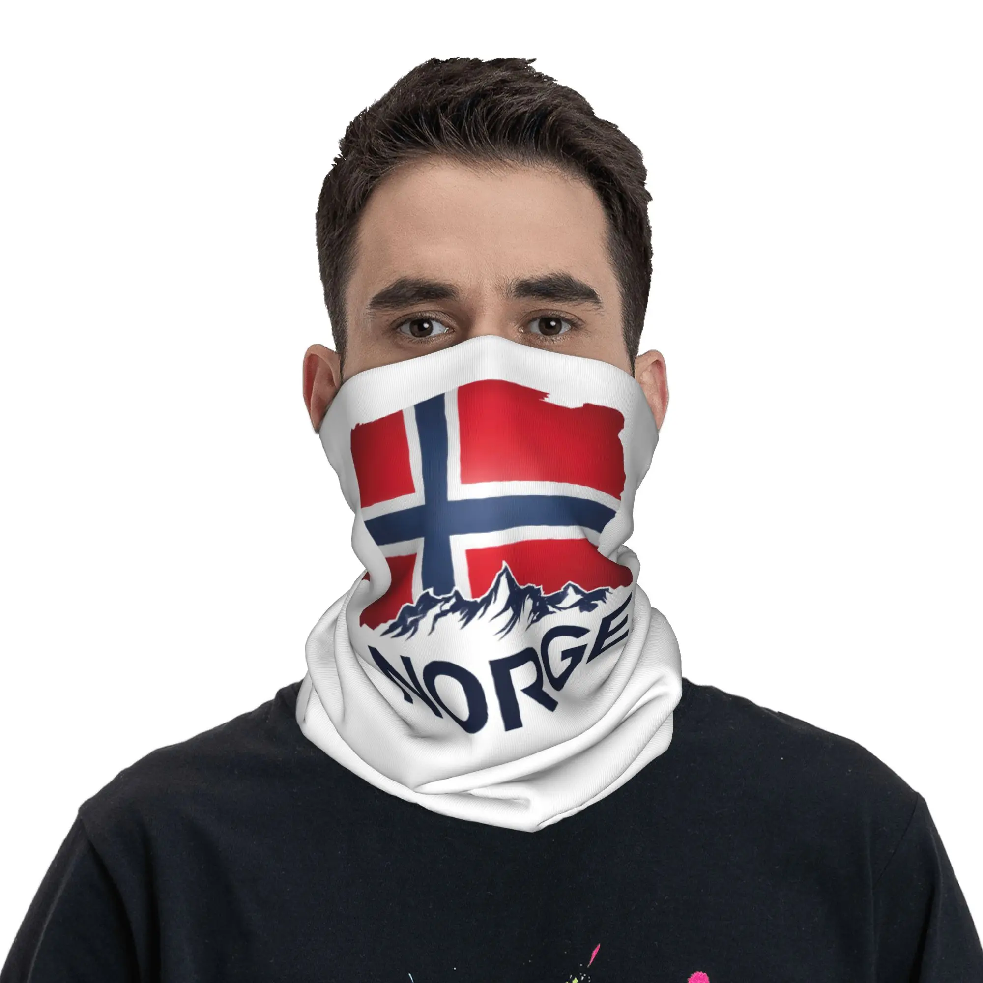 

Norway Flag Bandana Neck Cover Printed Mask Scarf Face Mask Hiking Fishing Unisex Adult Washable