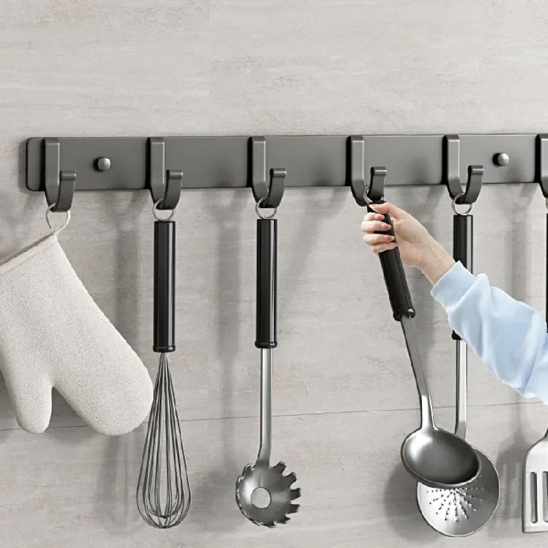 

CIFBUY Deco Kitchen Spatula Spoon Shelf Keys Hook Wall-Mounted Kitchen Tool Storage Rack Towel Hanger Coat Holder Organizer Stor