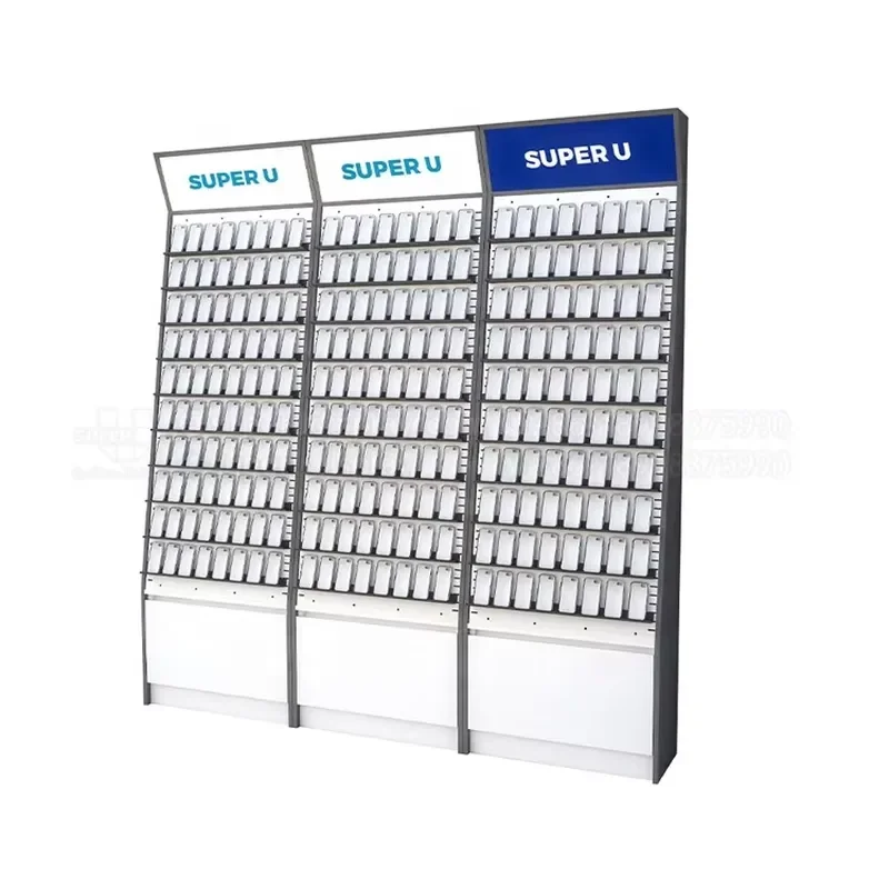 Retail store custom adjustable metal pole mobile phone accessories display rack