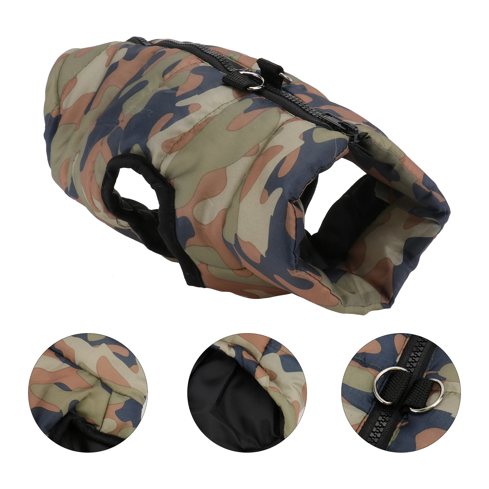 

Dog Coat Puppy Jacket Camouflage Cotton Nylon L Size Winter Clothing Autumn Wear Sleeveless Pet Supplies Dog Winter