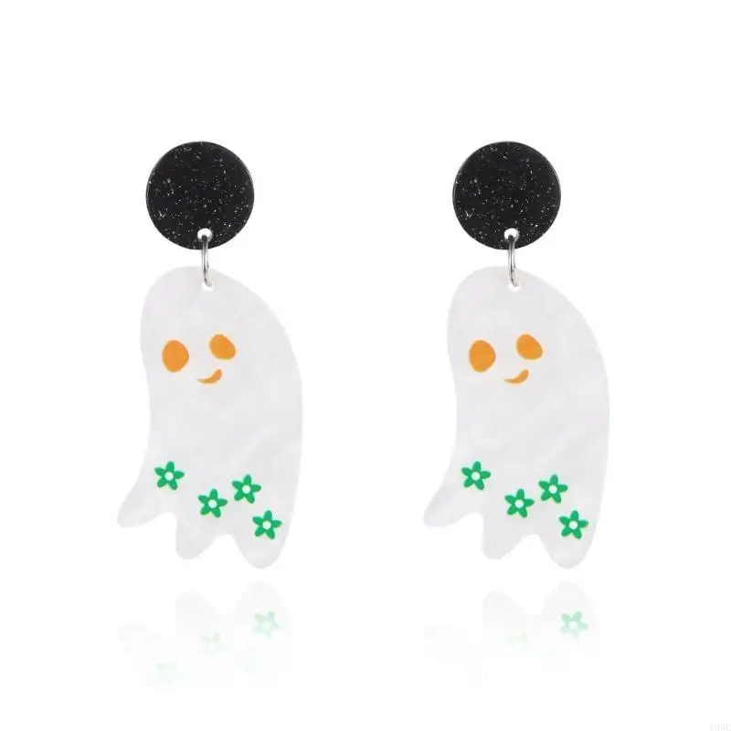 195C Halloween Themed Drop Earrings Stylish Colorfast Acrylic Materials Comfortable Party Wear Jewelry Accessories