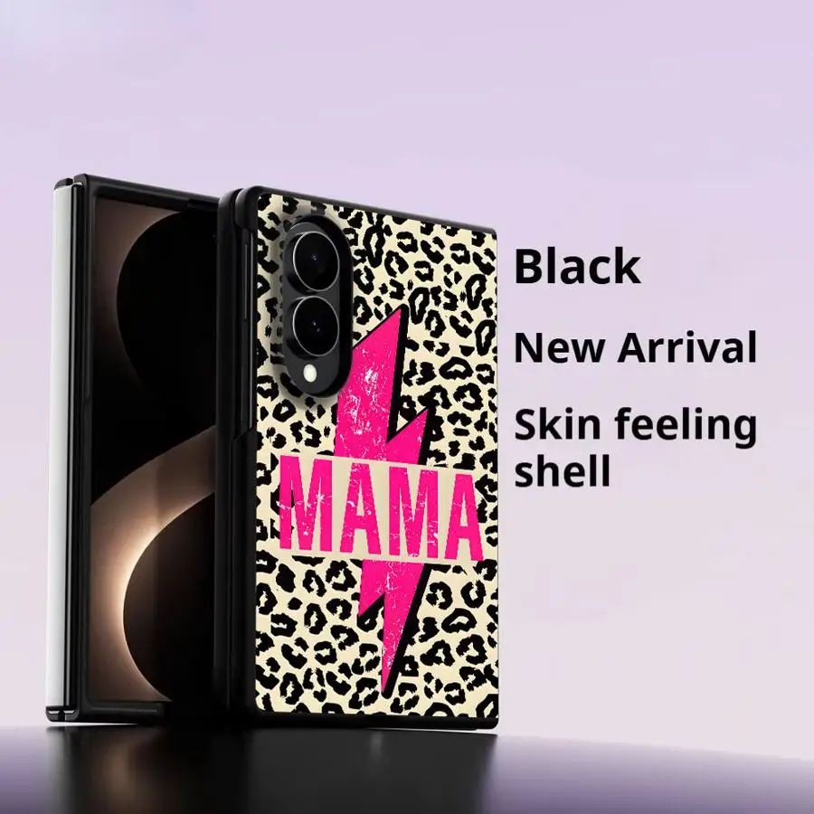 Pink Bolt Leopard Mama Case for Samsung Galaxy ZFold Wide Z Fold 8 Z Fold8 Wide ZFold8 Luxury Phone Cover