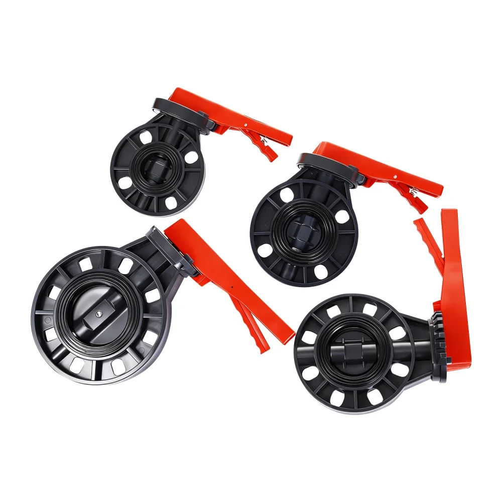 PVC Handle Butterfly Valve 63/75/90/110mm Garden Agricultural Irrigation Manual Clamp Valve Acid Alkali Resistant Pipeline Valve