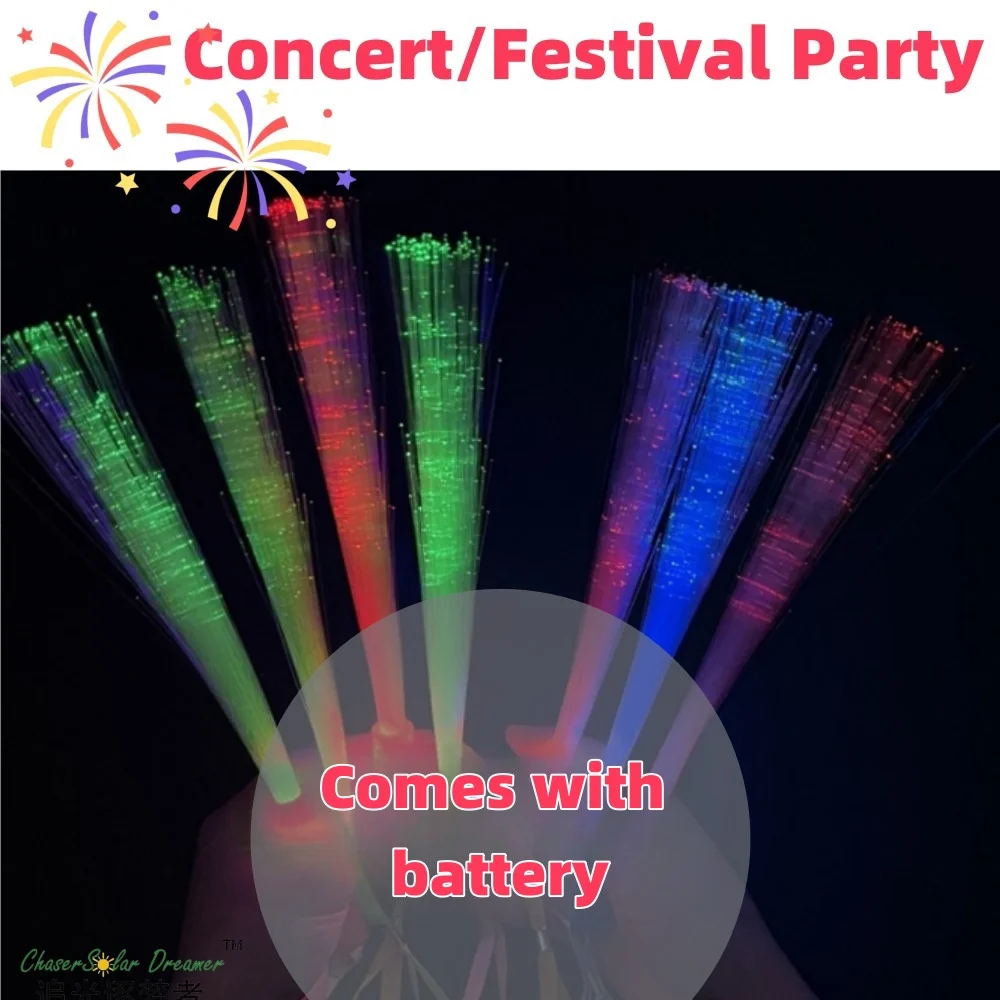 

10/20/50Pcs Fiber Optic Wands Glow Wands LED Wand Light Up Fiber Optic Birthday Wedding In Dark Party Concerts Clubs Glow Props