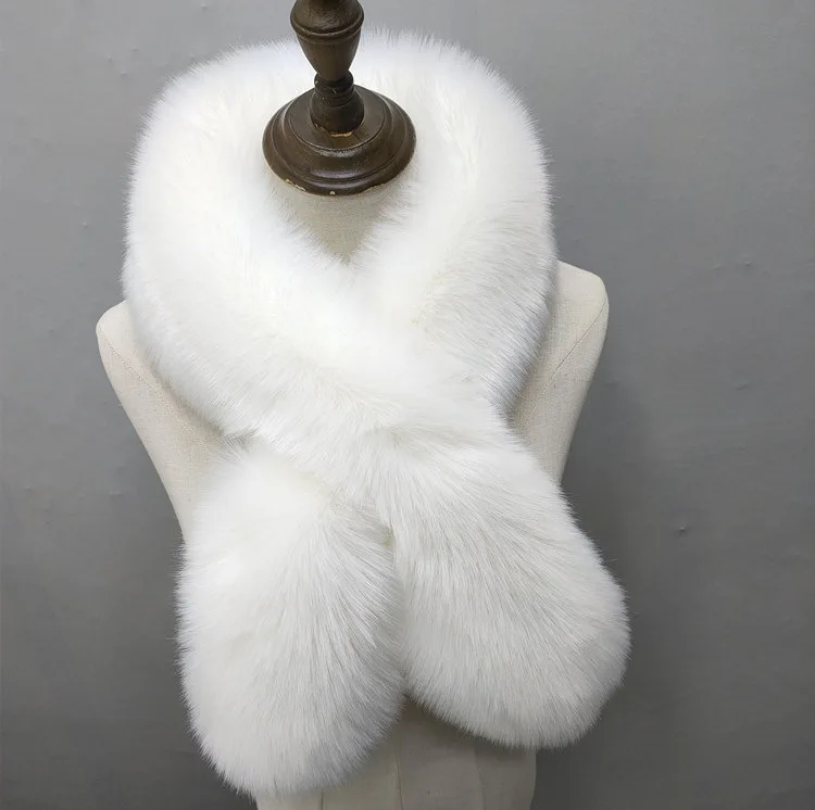 Oversized Faux Fur Scarf for Women Thick Warm Winter Neck Warmer Plush Shawl Wrap Soft Collar for Daily Wear