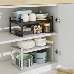 Kitchen Countertop Shelves Expandable Cabinet Storage Shelves Bulkhead Shelf Spice Storage Shelf