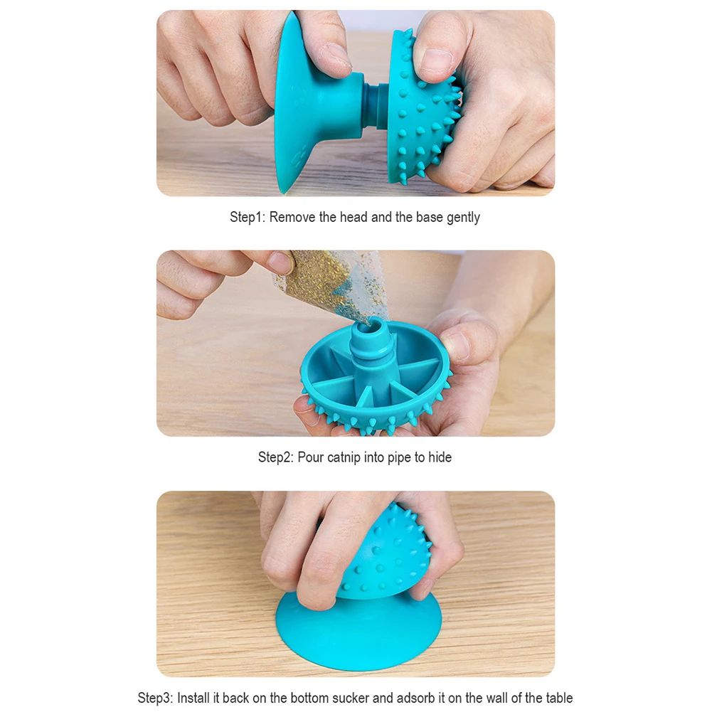 Suction Cup Cat Self Groomer Soft Massage Comb Cat Rubbing Massager Scratch Tickle Cat Comb for Long & Short Fur Kitten Cats