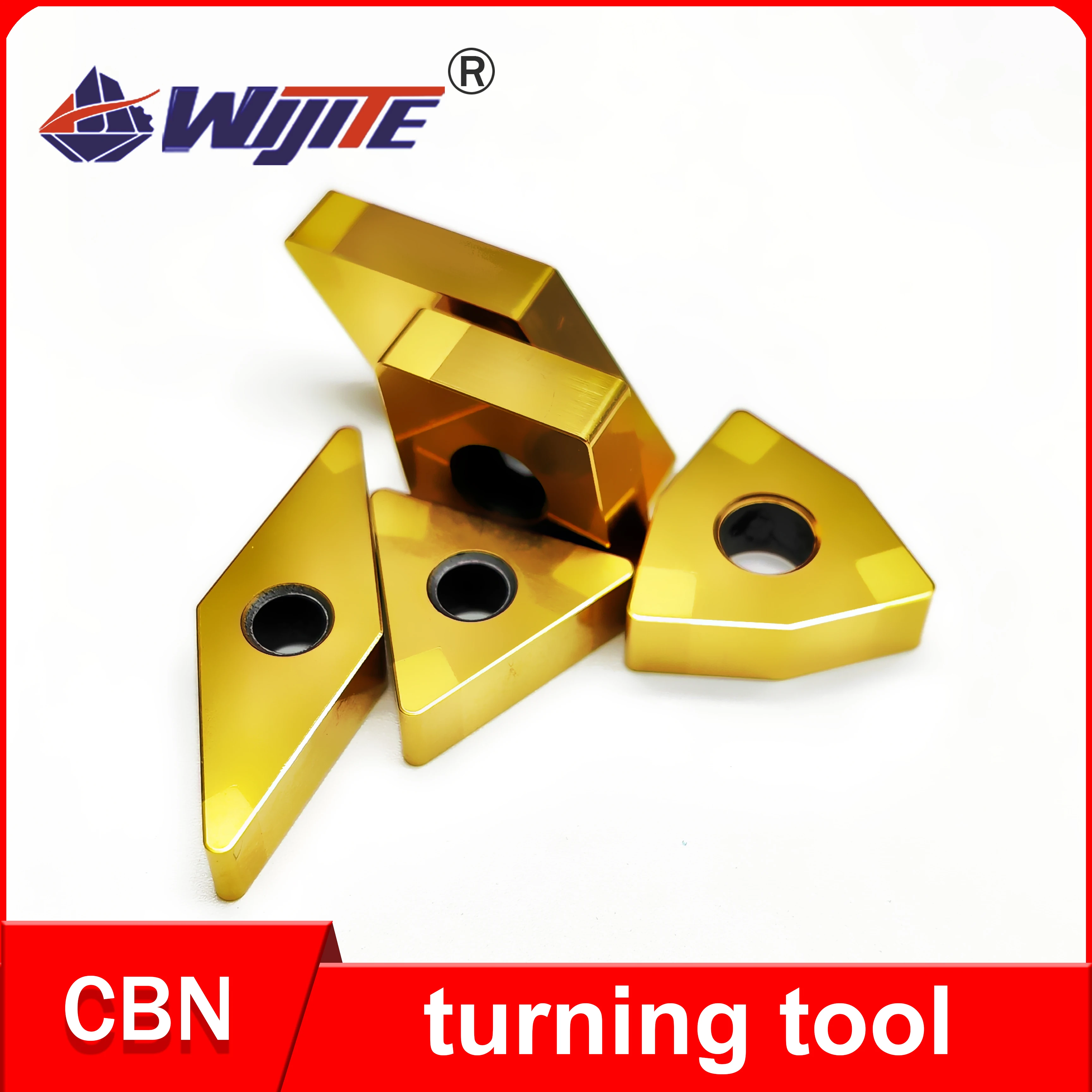 10PCS CBN golden coated turning tool WNGA TNGA VNGA DNGA CNGA is used to process high hardness steel and improve work efficiency