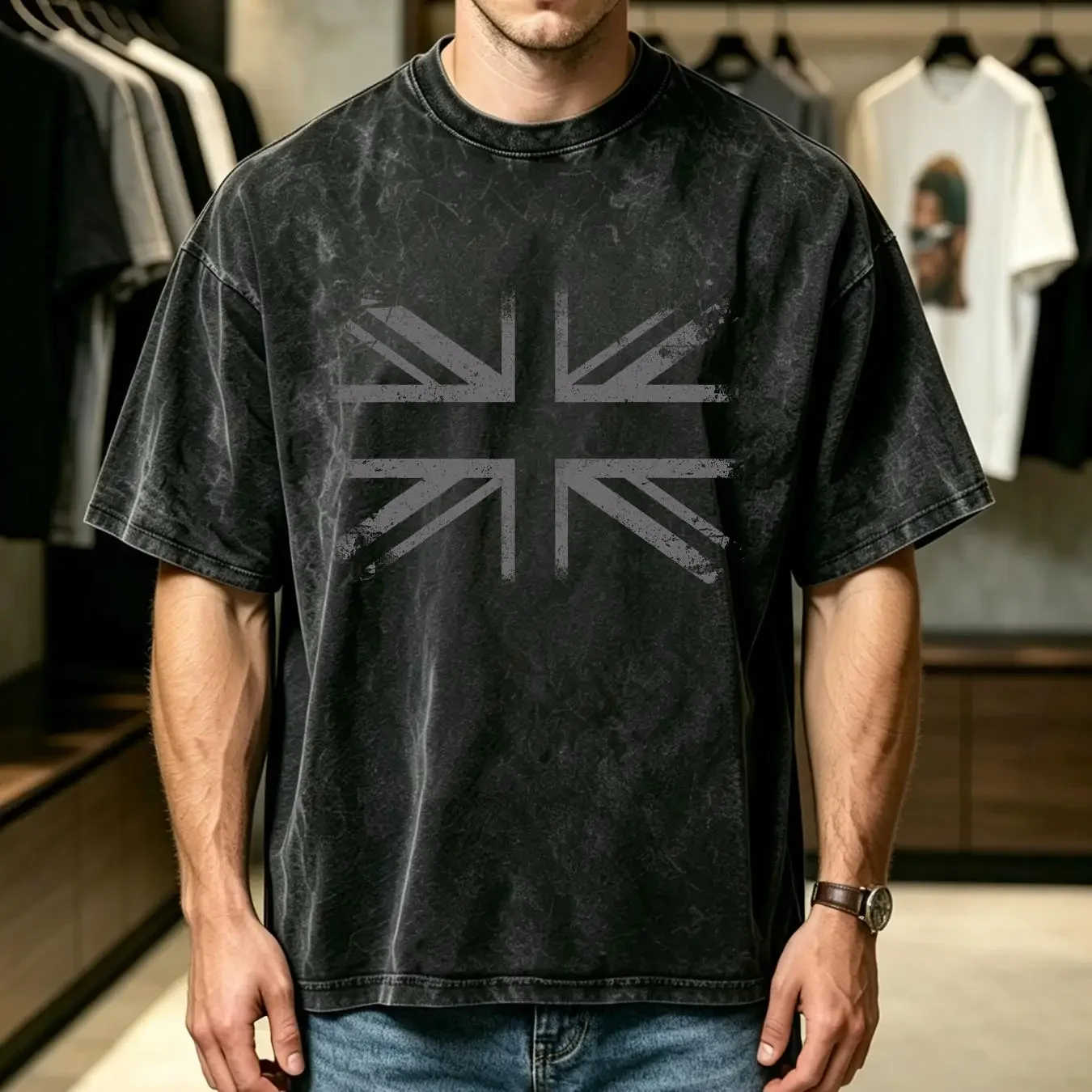 washed T Shirt Retro Black Union Jack Vintage British Flag Great Baseball cap Snapback Caps Knitted Hat vintage Washed