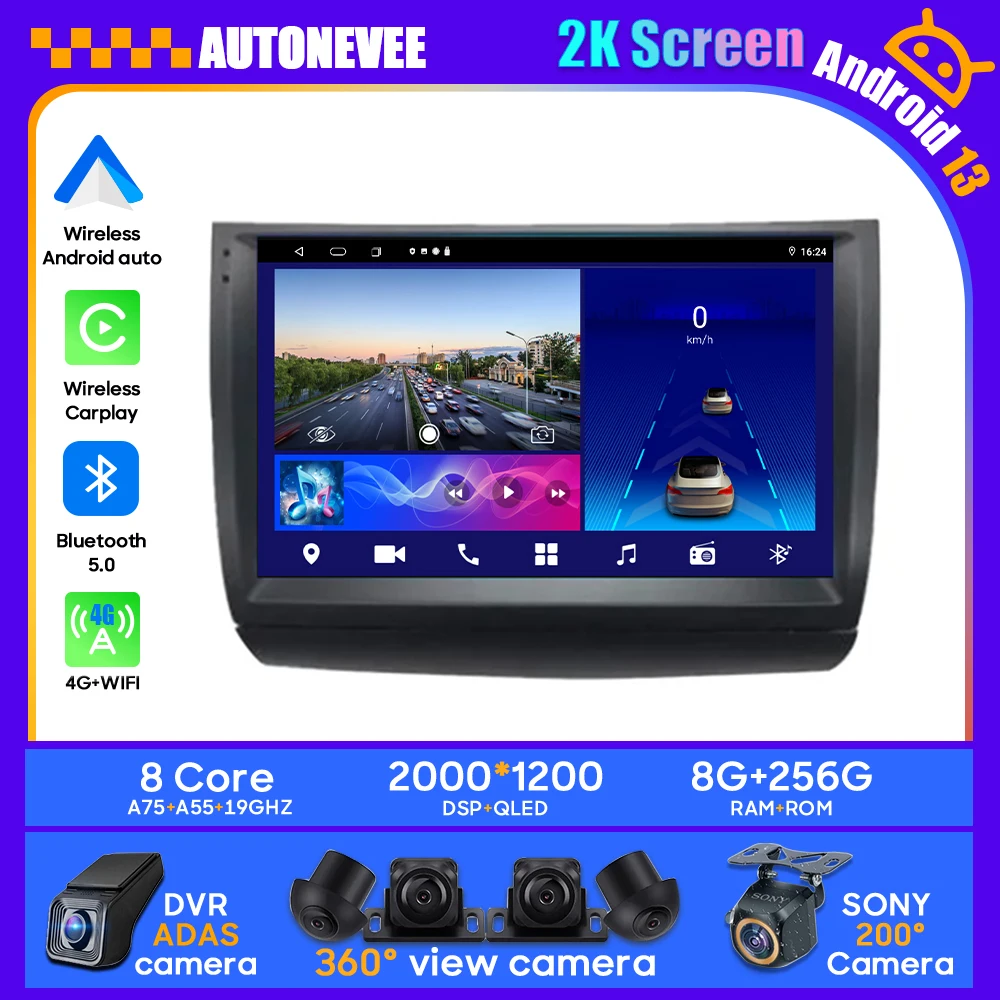 Android 14 Car Radio For Toyota Prius 20 2002 - 2009 Stereo Carplay Multimedia Player GPS Navigation Stereo Android Auto No 2din