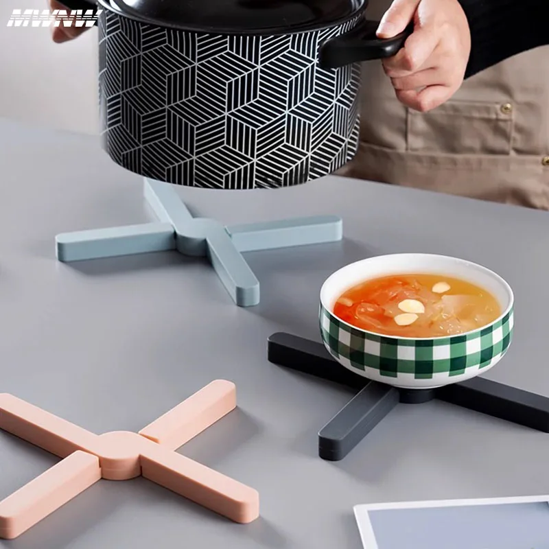 New X Foldable Rubber Tableware Insulation Mat Coaster Cup Mats Pad Heat-insulated Bowl Placemat Home Decor Desktop Eco-friendly