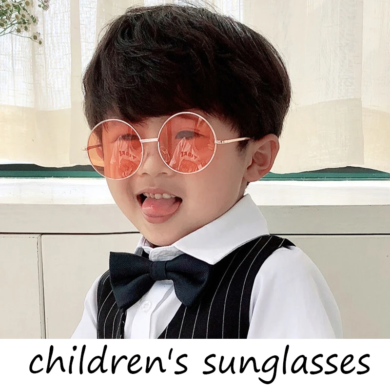 2025 Children's 2-8 years old baby glasses British style metal sunglasses sun Sunglasses new round frame