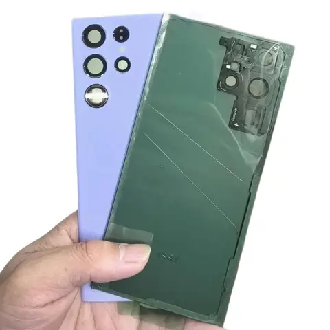 100% New Quality Glass Battery Back Housing Cover for Samsung Galaxy S22 Ultra S908B Rear Door With Camera Lens