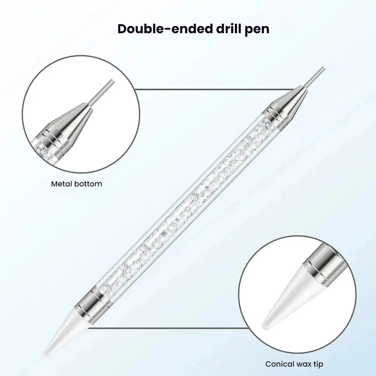 Doppelköpfiger Acryl Nail Art Dotting Strass Picker Pen Kristallgriff Maniküre Punktmalerei Bohrer Anwendung