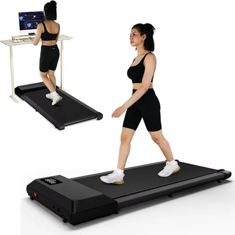 300 Ibs Tragkraft 2,5 PS 2-in-1 tragbares Laufband für zu Hause mit ferngesteuertem LED-Display Walking Pad Laufband