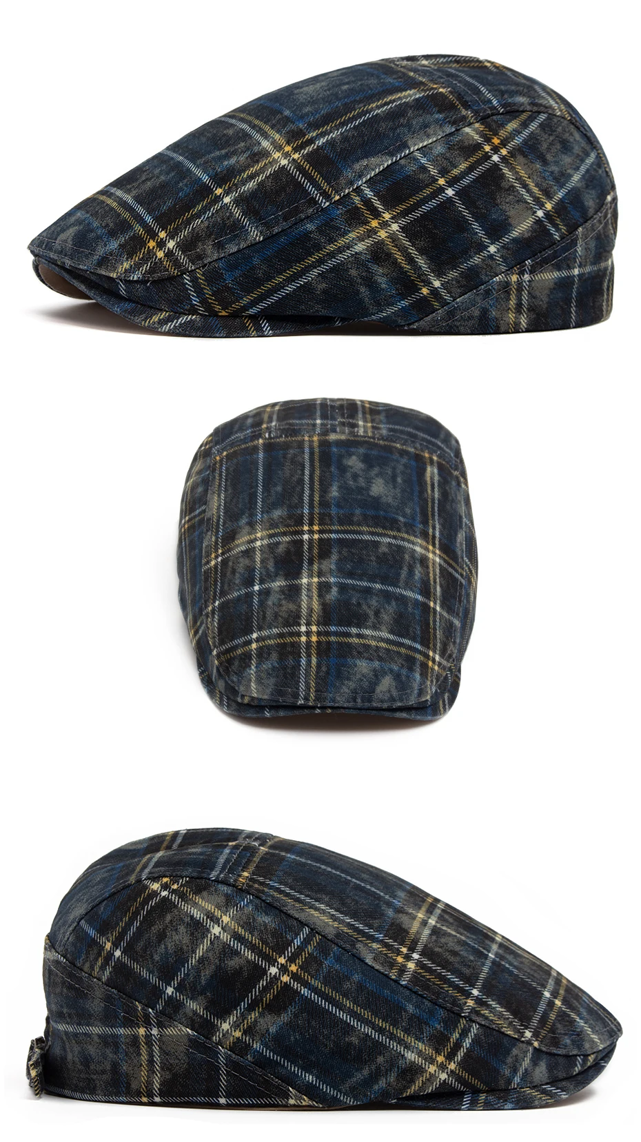 Dünne Plaid Baskenmütze Frauen Männer Mode Vintage Visier Hut Casual Weibliche Newsboy Caps Retro Flache Kappe Für Sommer Frühling Herbst Neue – Detail 9