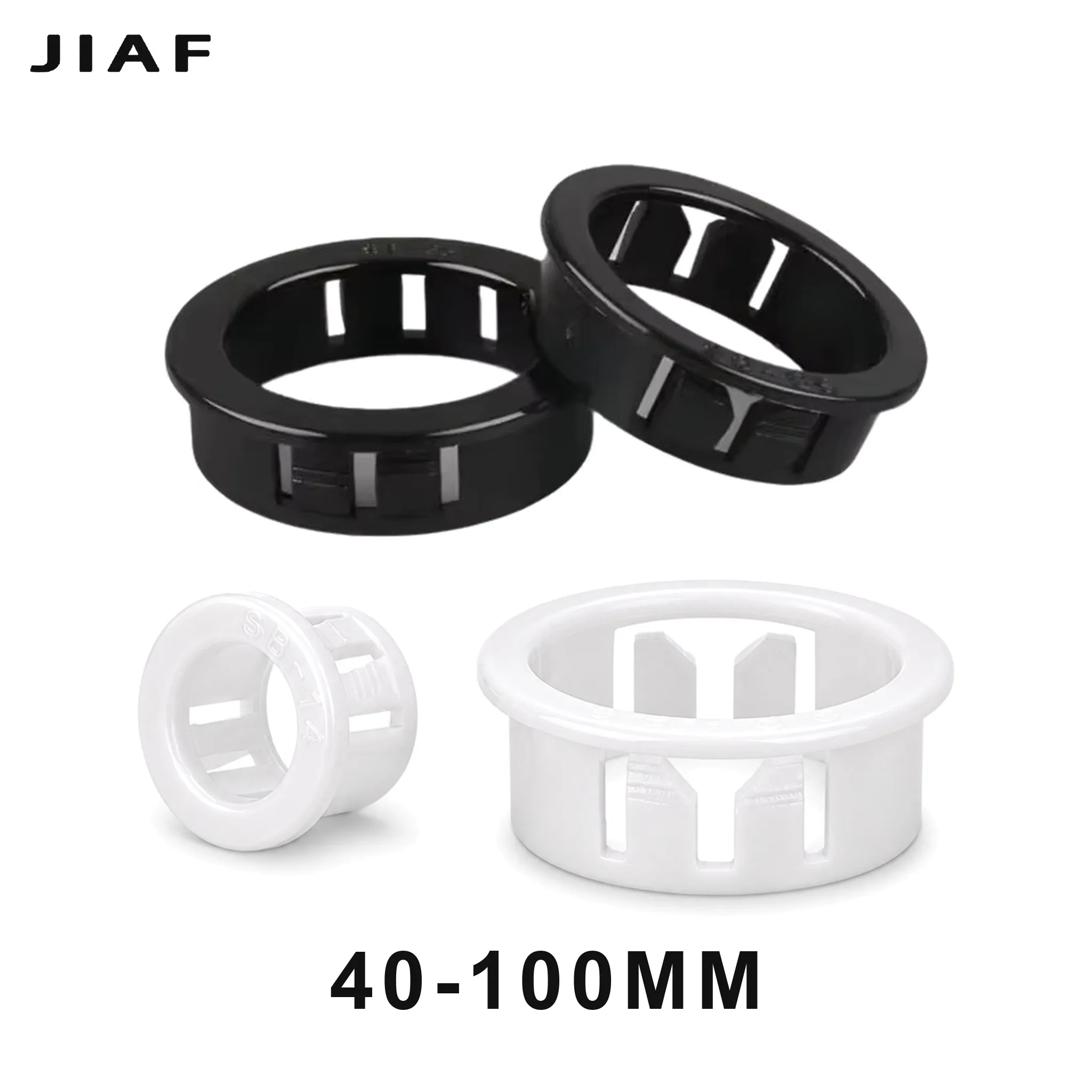 10/1PCS Desk Grommet 40-100mm Nylon Cable Hole Cover Snap-in Wire Organizer Cord Management Office Home Desk Black White