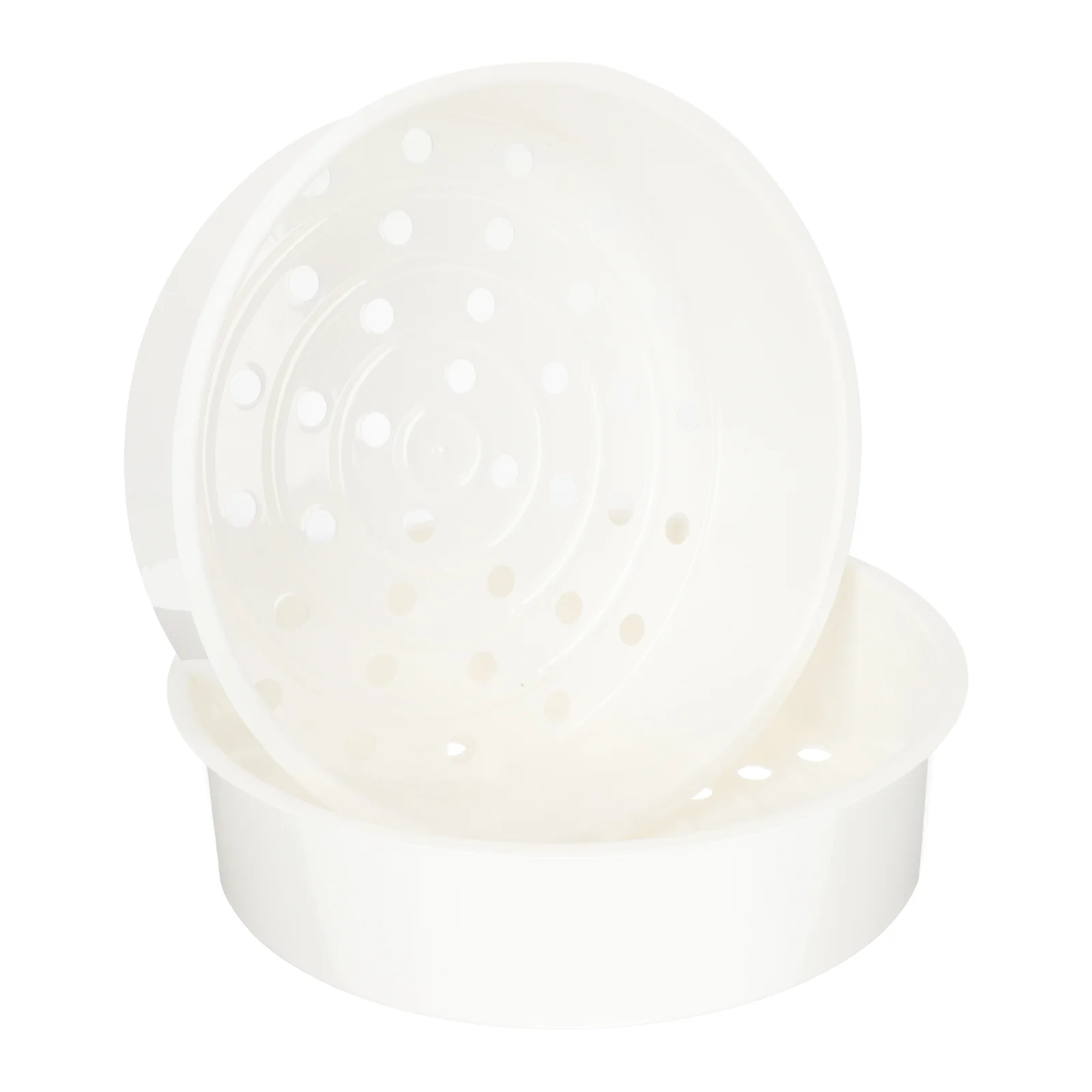 

2 Pcs Steamer Basket High Grade Plastic Reusable Uniform Drain Holes Fast Drainage White Color Lightweight for Rice