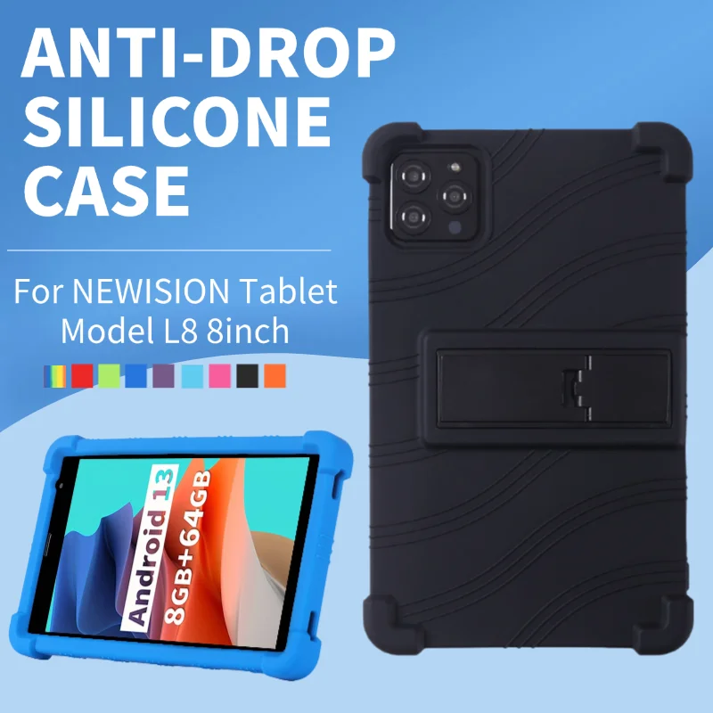 NEWISION Tablet Model L8 8inch Case Soft PC Protector Case with 4 Shockproof Airbags - Durable Funda for Table Protection