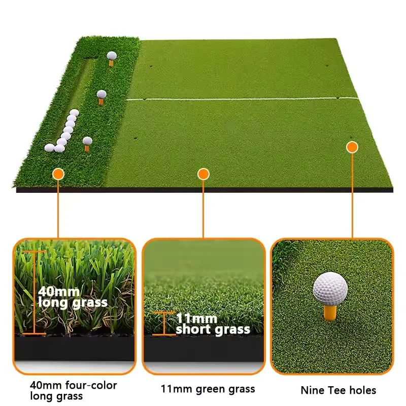 

Заводской интегрированный коврик для гольфа 5x4 фута 6x4 фута с поддоном для мяча, утолщенные коврики для гольфа, тренировочный коврик для игры в искусственный газон на открытом воздухе