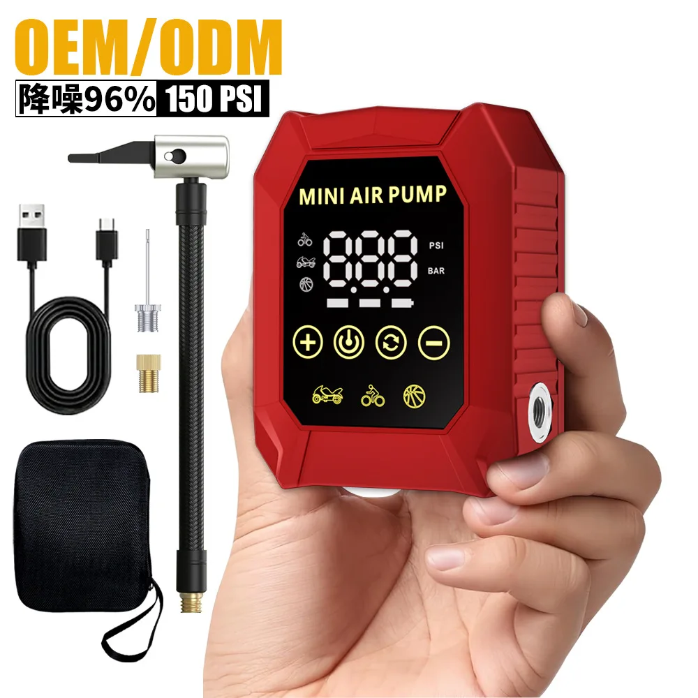 Pompe à air portable pour voiture 150 psi, affichage numérique sans fil, compresseur d'air portable, gonfleur de pneus multifonctionnel