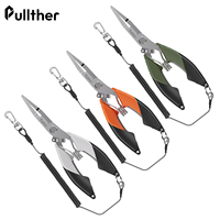 Pullther New Fishing Pliers Stainless Steel Multifunctional Crimping Broken Ring Line Scissors Pliers Hook Remover Fishing Tools