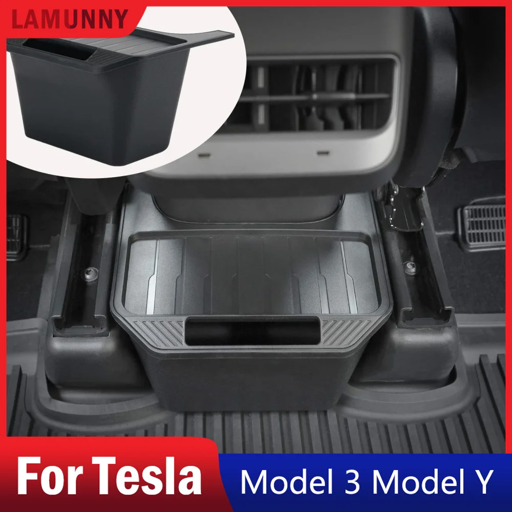 

Trash Can,Compatible with Tesla Model Y,Garbage Can Bin Accessories,Rear Center Console Storage Box Organizer,Black