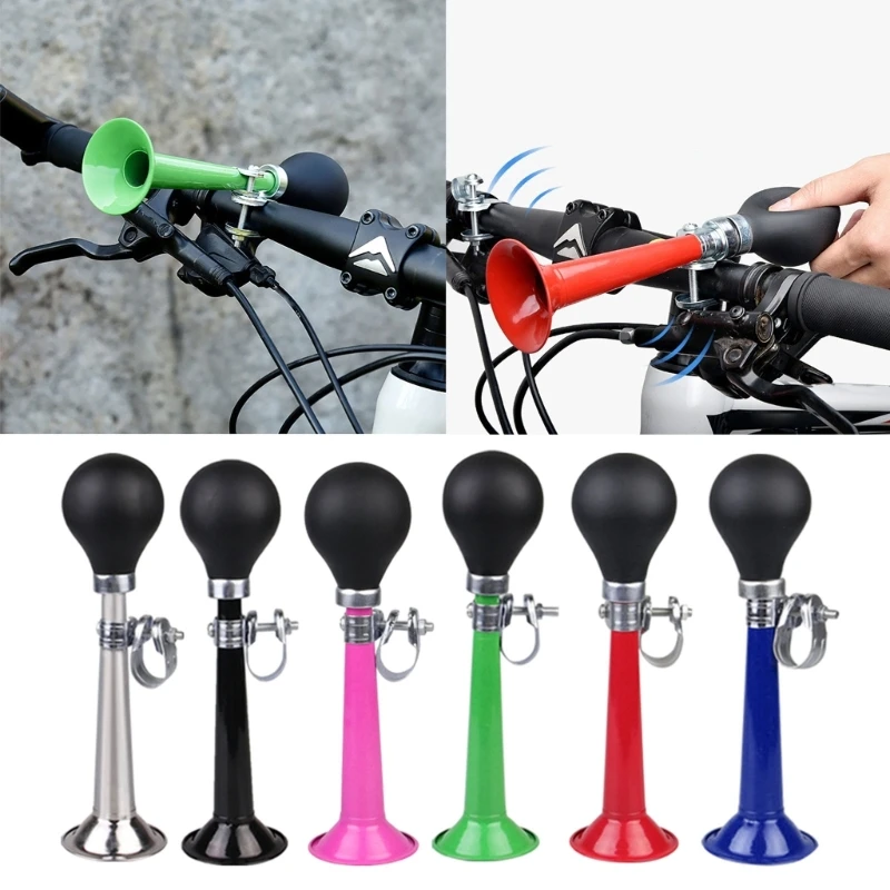 Bike Bugle Horn Metal Air Horn Retro Metal Squeeze Bulb Clown Horn For Bike Bicycles Handle Bar and Golf Cart 6-Color