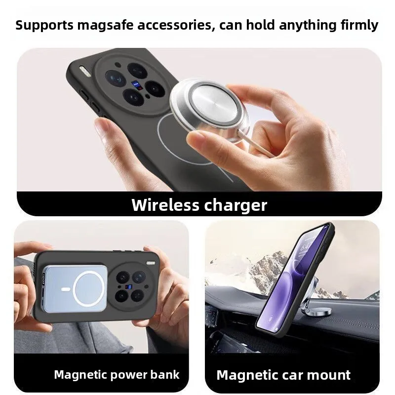 For VIVO X300 Ultra X200 Pro Case Magnetic Skin Feeling Liquid Silicone for Magsafe Case for Vivo X300S Wireless Charging Cover - view 3