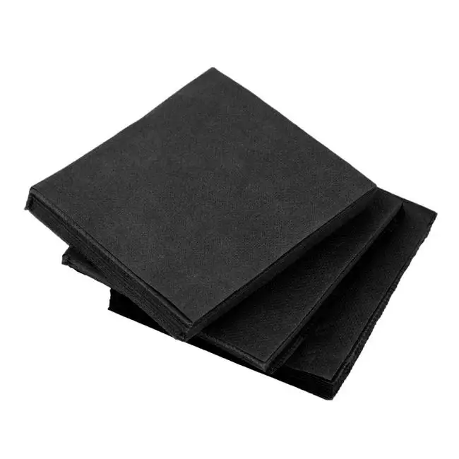 MONOUSO | Servilleta Cocktail de Papel Punta-Punta 20x20cm 2C Negra (100 Uds)