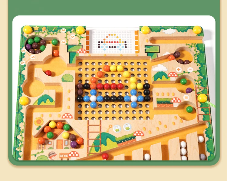 Magnetische Sortierspiele Montessori Puzzle Spielzeug Labyrinth Bord Lernen Farbe Zählen Anzahl Klassifizierung Holz Lernspielzeug – Detail 6