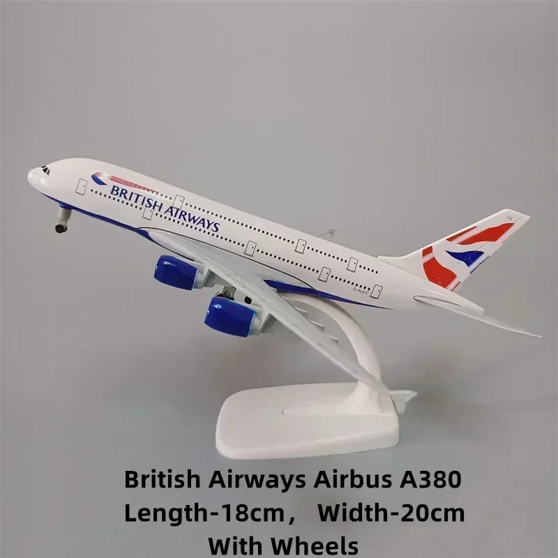 Diecast Modelo de Avião com Rodas, Avião, Rússia e EUA, PAN AM, KLM B737, B747, B787, A380, 20cm