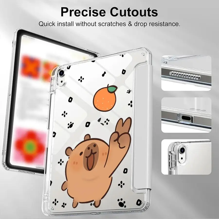 I'm Ok Capybara Holder Cover Tablet Case For iPad Mini 6 7 Air 4 5 M3 M2 M4 11inch Pro 2025 11th 10th 9th 8th 7th 12.9inch