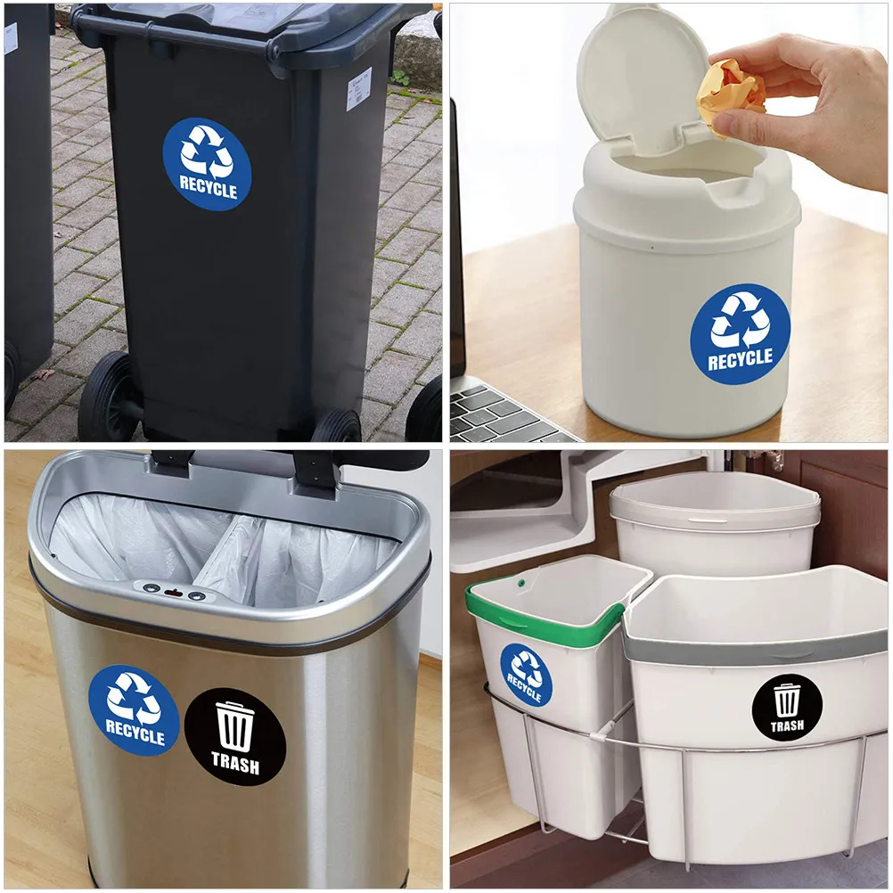 1Set Garbage Classification Label Stickers 6 Sheets PVC Material Environmental Protection Reusable for Home Office Shop