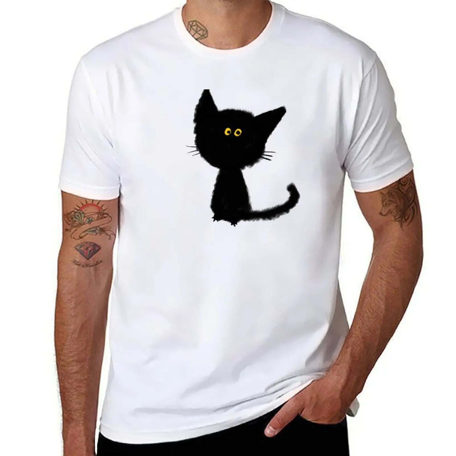 

Funny goffy looking halloween blck Cat Tshirt gift for cat lovers gift for cat owners T-Shirt