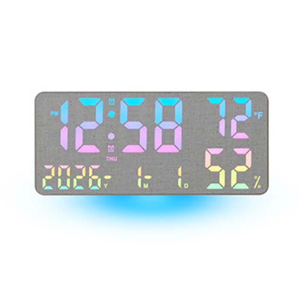 For Modern Interior LED Wall Clock Creative Wall Clock 35*15*2.8cm Eleven Display Modes Gradient Light Effect For