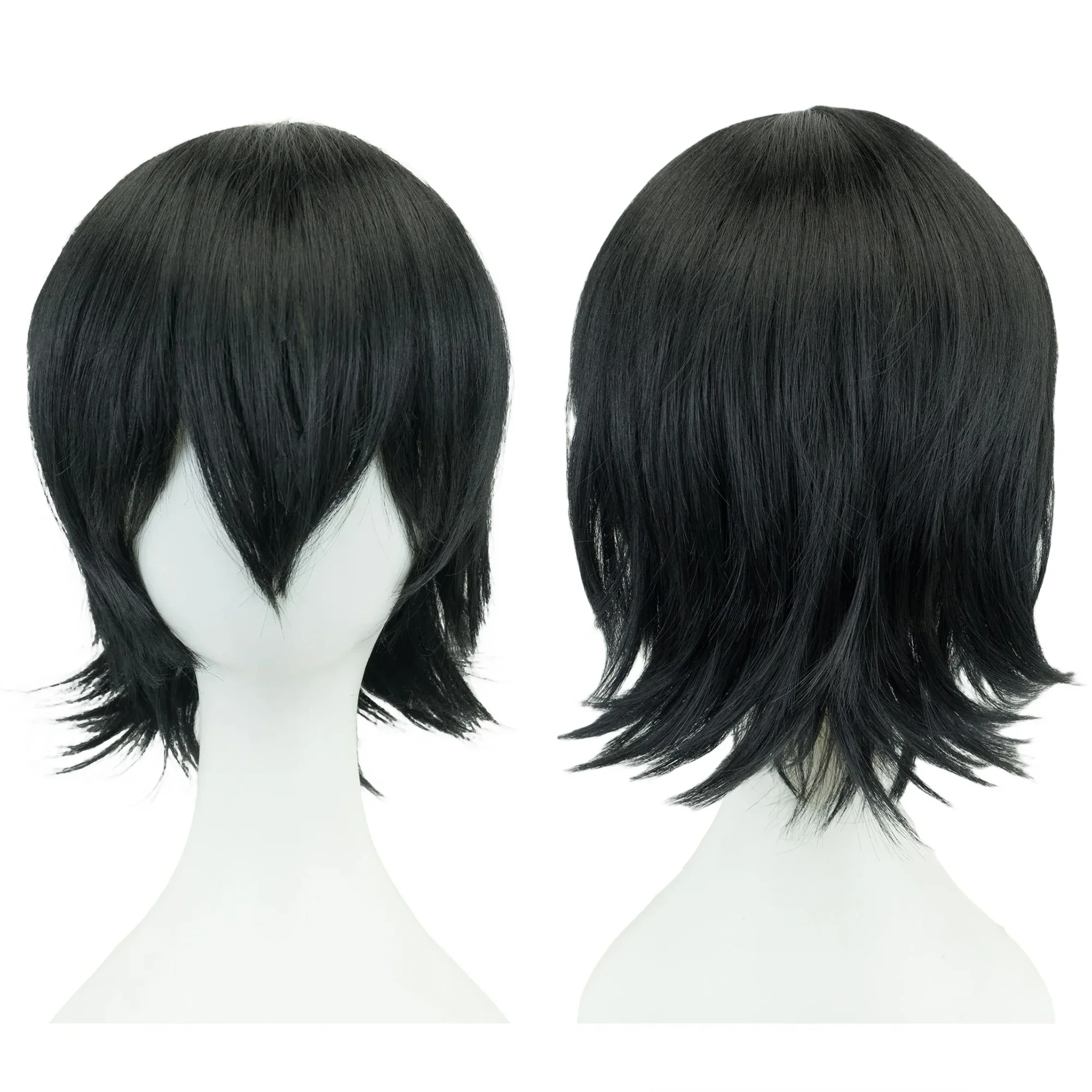 Unisex 12 Inch Short Bob Cosplay Wig With Bangs Pink Blonde Orange Heat Resistant Synthetic Wig Halloween Lolita Party Costume