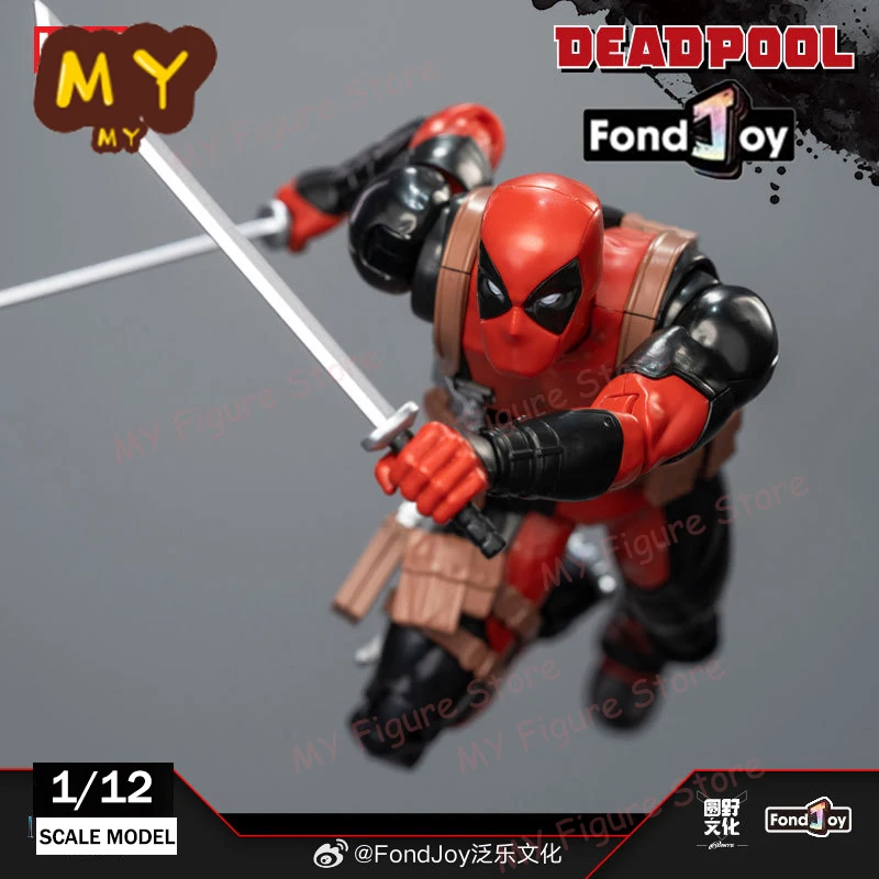 Original Fondjoy Deadpool Figure Comic Deadpool Figures Detective Comics 1/12 ABS Model Kit Joint Movable Kid Toy Gift