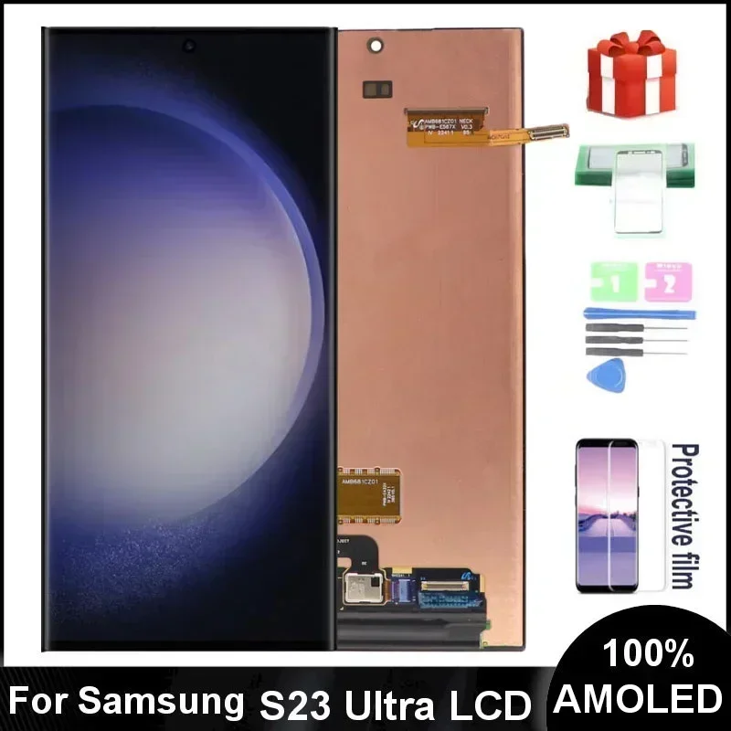 

6.8"SUPER AMOLED S23Ultra Screen Assembly For Samsung Galaxy S23 Ultra 5G LCD S918B S918B/DS S918U S918F Display Touch Digitizer