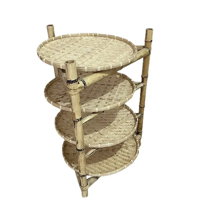 Trípode recogedor de té bambú multicapa hecho a mano