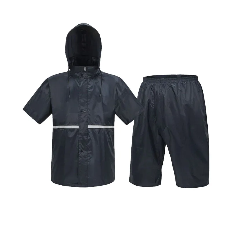 Waterproof Rain Pants Short Sleeve Top Separate Set Lightweight Riding Raincoat for Men and Women Short Style Rainwear
