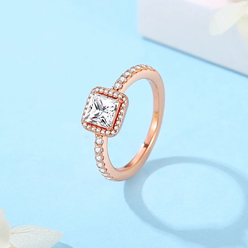 925 Sterling Silver Rings For Women Original Infinity Love Heart Engagement Wedding Ring Rose Gold Crystals Luxury Jewelry Gift