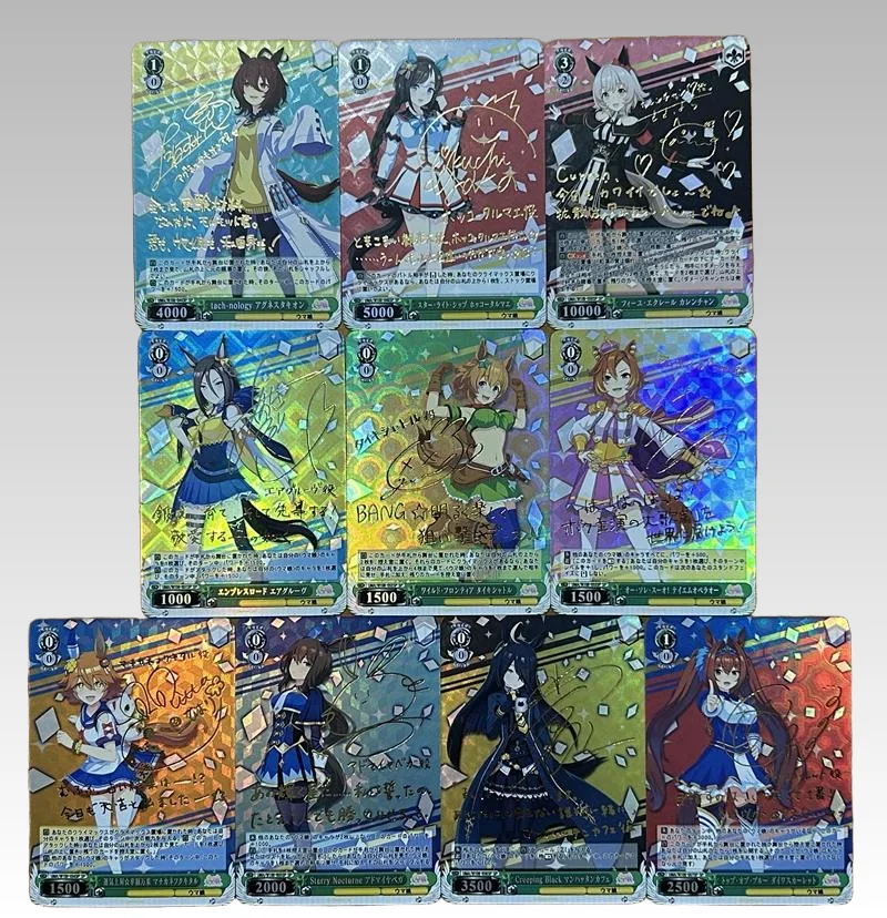 DIY Uma Musume Pretty Derby Weiss Schwarz Gold Signature Foil Cards Full Set Anime Collectible Flash Trading Card Signed Card